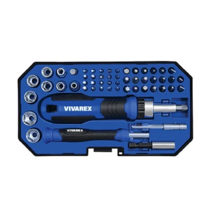 پیچ گوشتی جغجغه ای ساعتی و سری بکس ویوارکس مدل vr5565-sd مجموعه 55 عددی